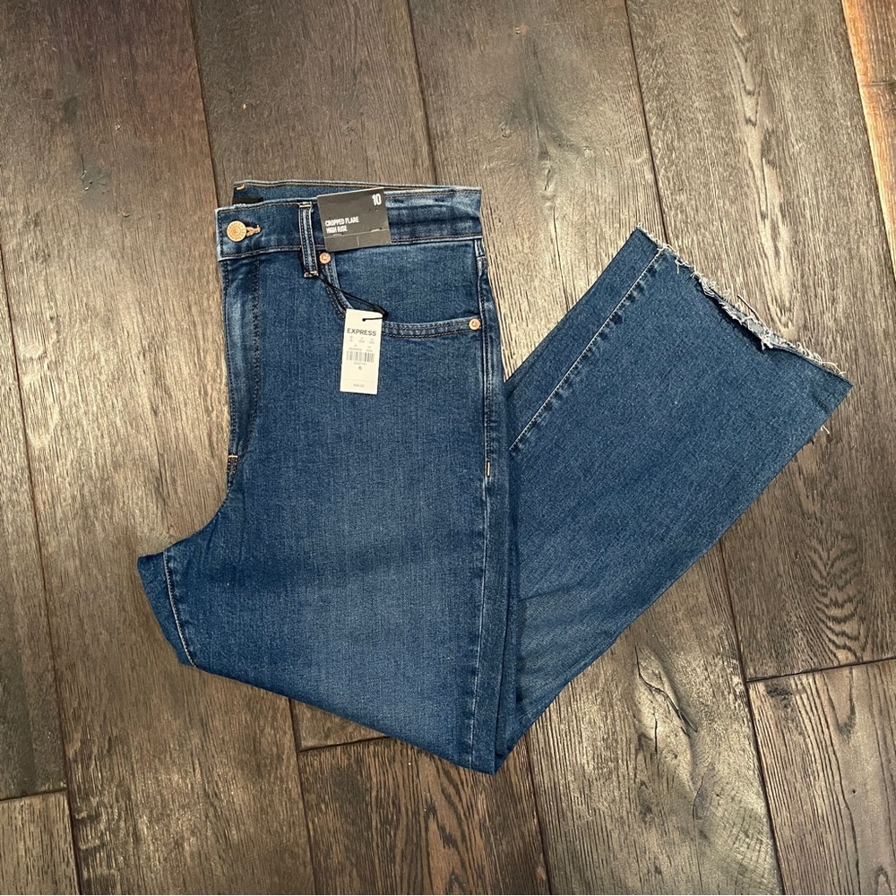 Express High Rise Cropped Flare Jeans